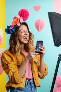 un-influencer-de-los-medios-que-crea-contenido-para-plataformas-de-redes-sociales-con-su-telefono-y-accesorios